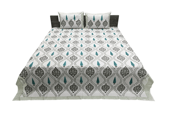 Hand Block Percale Printed Bedsheet