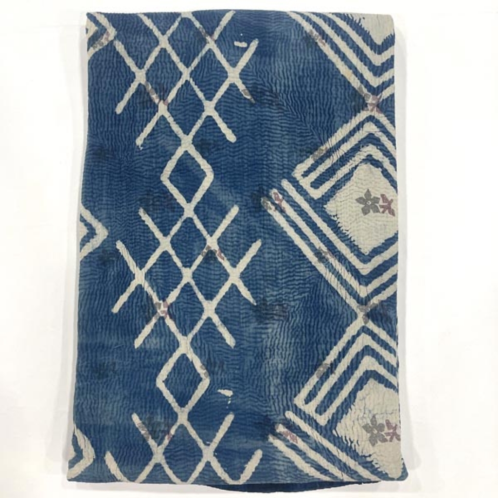 COTTON KANTHA INDIGO PATCH WORK QUILTS