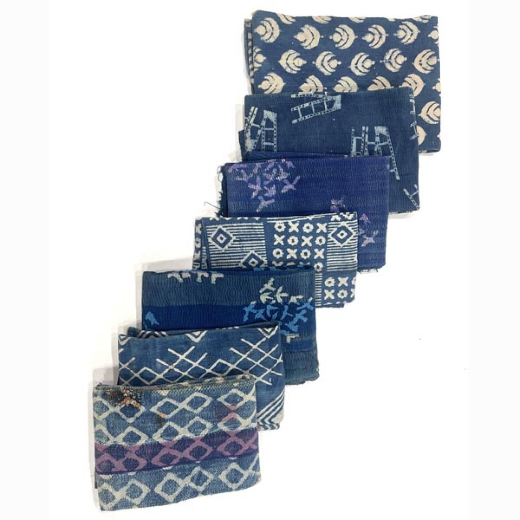 COTTON KANTHA INDIGO PATCH WORK QUILTS