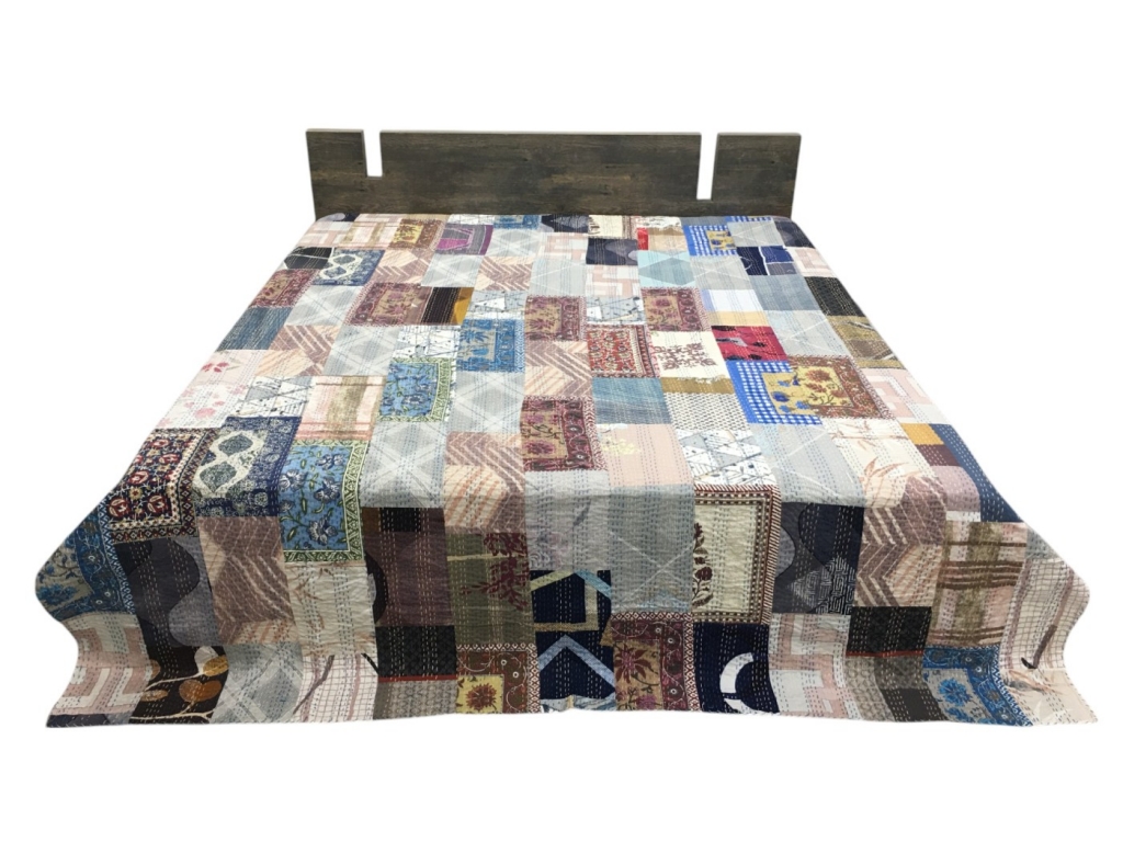 NEW SCREEN PATCHWORK KANTHA BEDCOVER