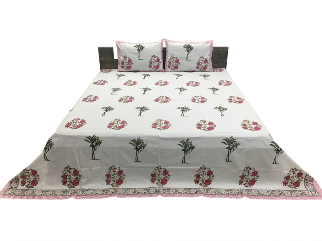 NEW COTTON HAND BLOCK PERCALE BEDSHEET