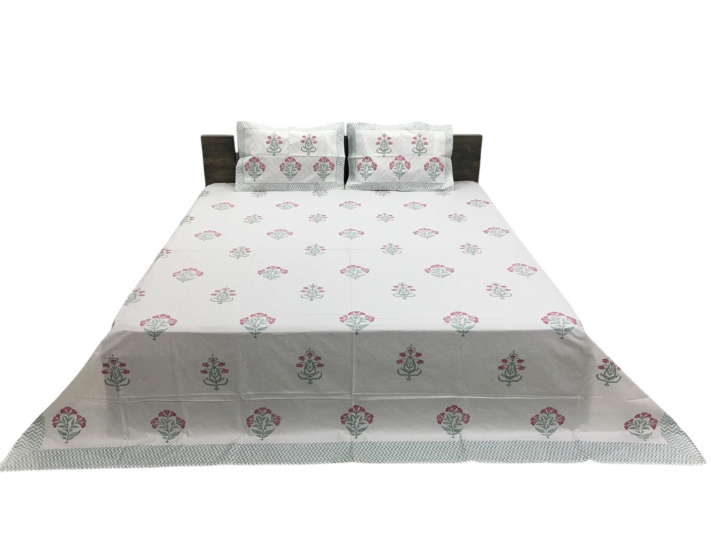 HI-BONDED HAND BLOCK PRINTED BEDSHEET