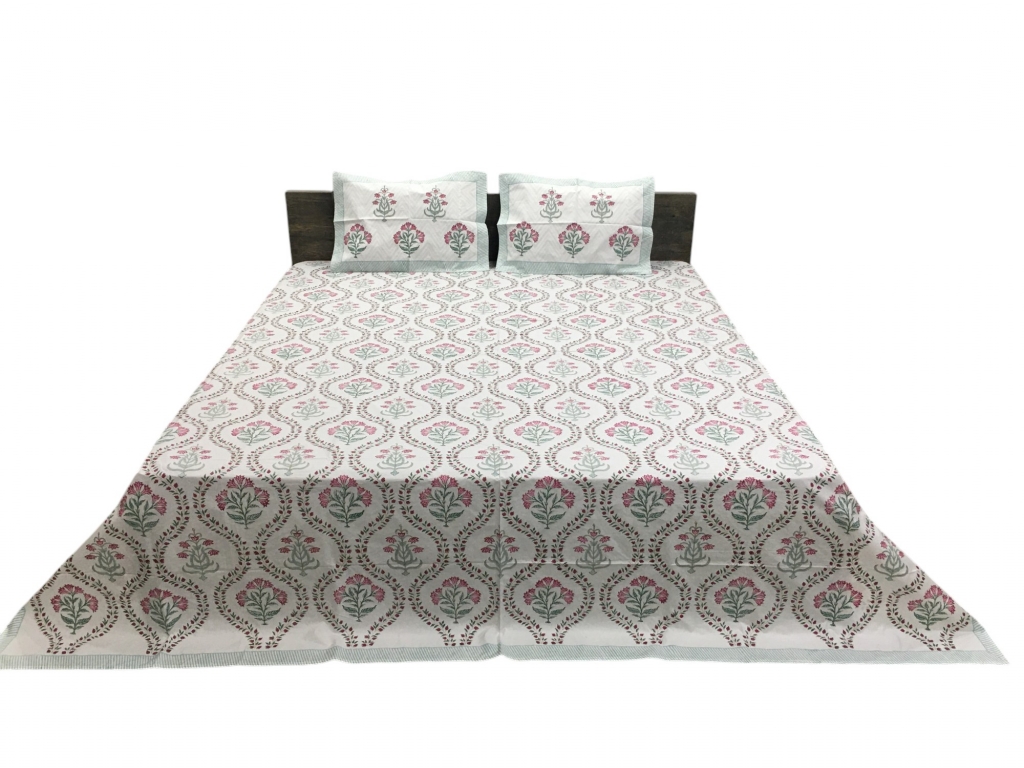 HI-BONDED HAND BLOCK PRINTED BEDSHEET