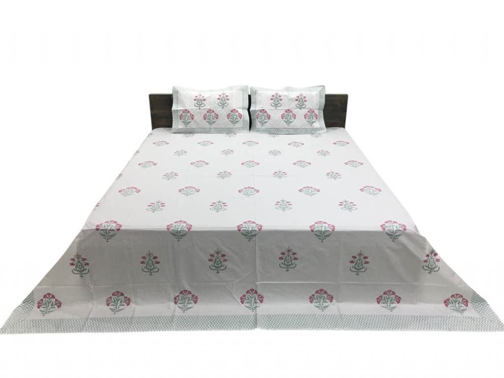 HI-BONDED HAND BLOCK PRINTED BEDSHEET