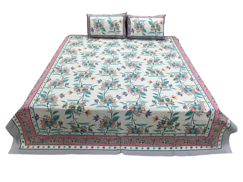 NEW COTTON SCREEN PRINTED BEDSHEET